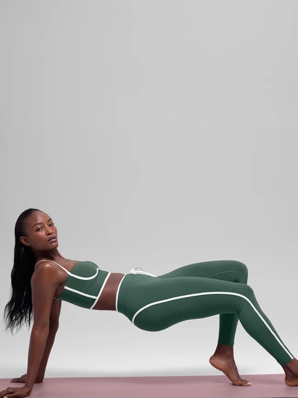 Alo Yoga Airbrush Race Pace 7/8 Legging Green XXS Read Description